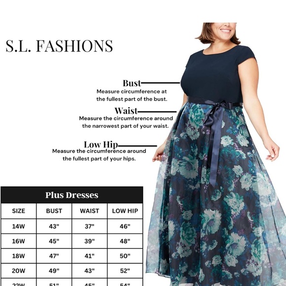 S.L. Fashions Women's Plus Size Floral Maxi Dress - Picture 3 of 10